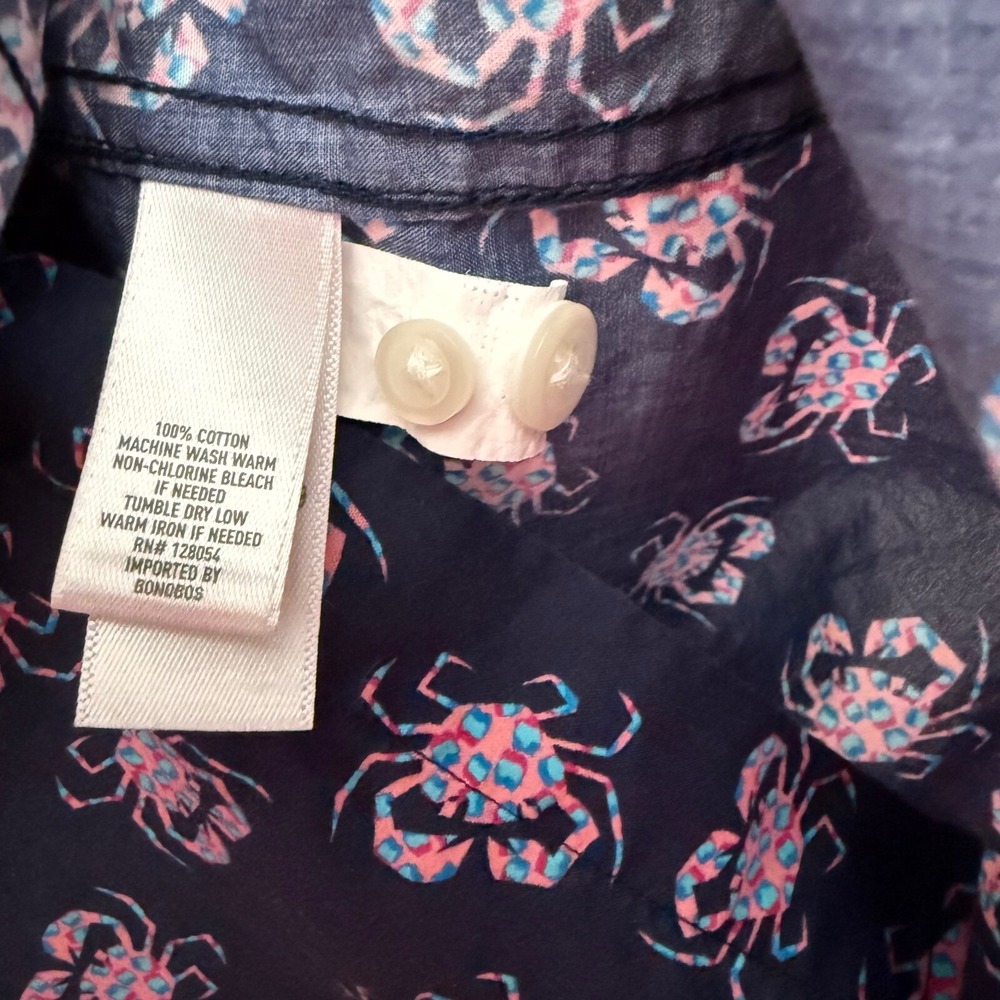 Bonobos Fit to Go Places Men's Crab Print Button Down Shirt Slim Fit Medium - Picture 4 of 7